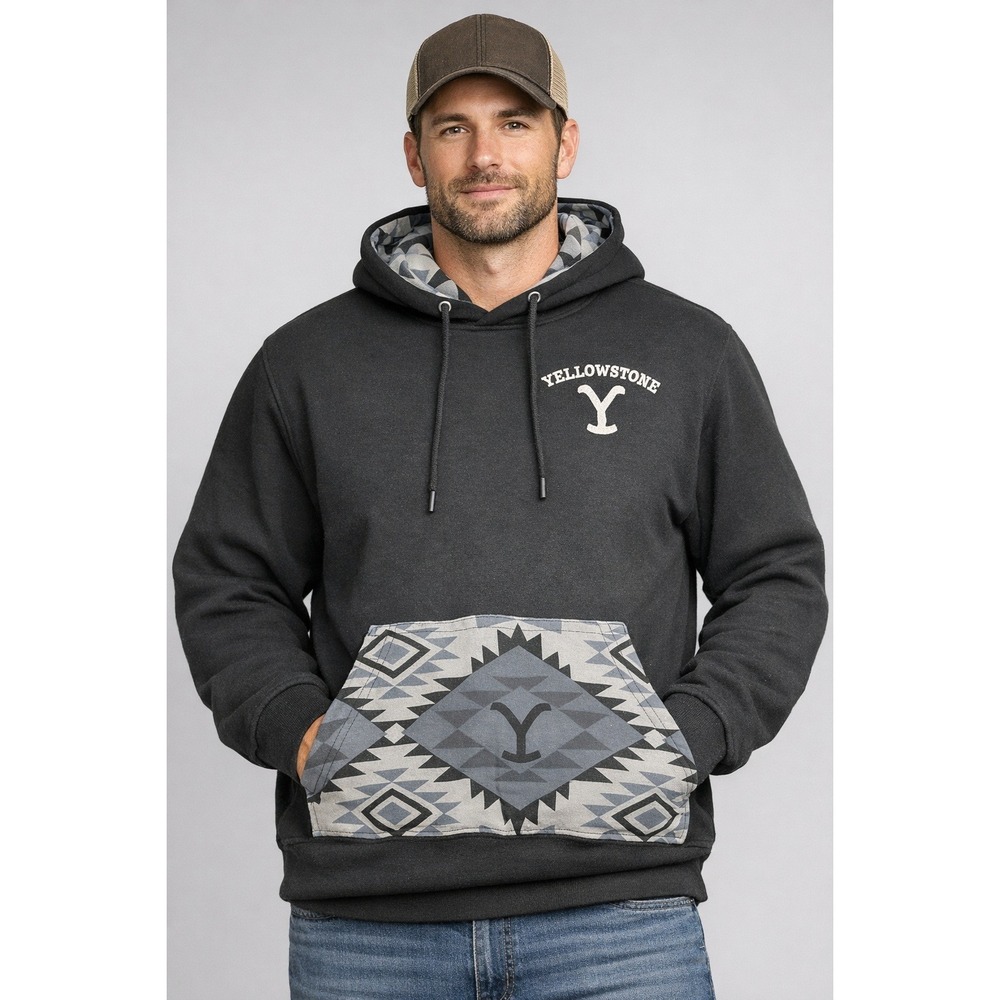 NWT‎ Yellowstone Graphic Hoodie Pullover Southwest Aztec Pocket Sweatshirt XL